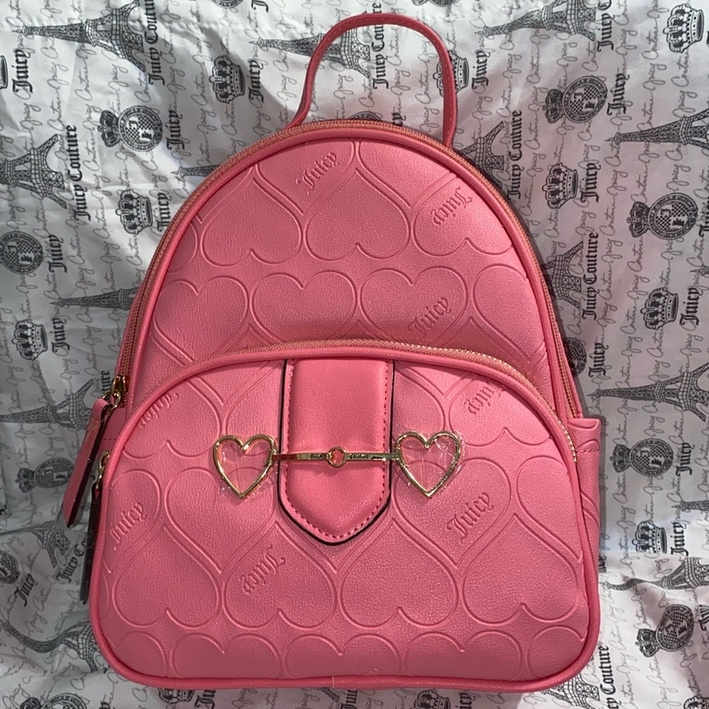 JUICY COUTURE 👑💓👛 LOVE IS JUICY BACKPACK HEART PINK LEMONADE🆕 NWT 🏷️ 👛💖